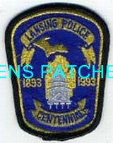 MICHIGAN,LANSING POLICE CENTENNIAL HAT PATCH 1_wm